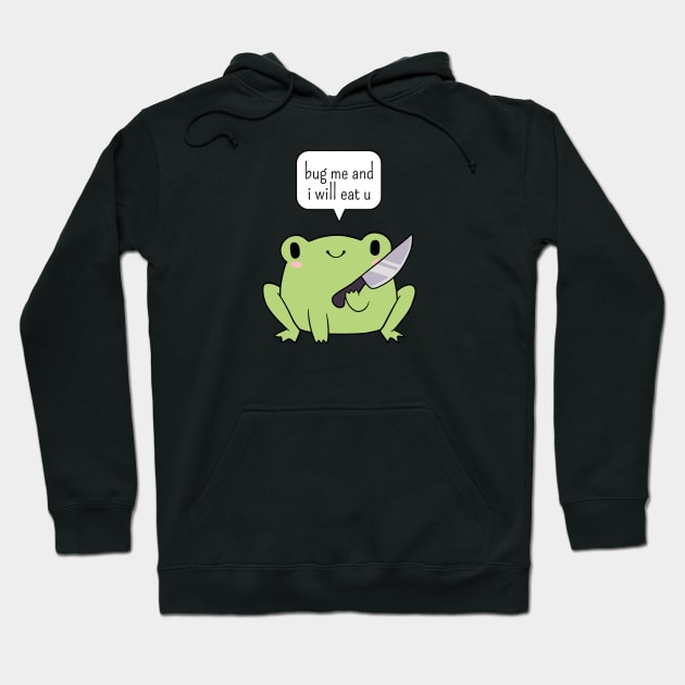 Cute frog with a knife Hoodie by ElectricFangs